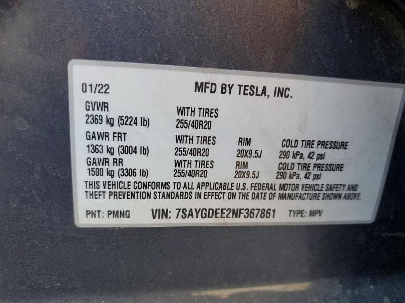 2022 TESLA MODEL Y 13