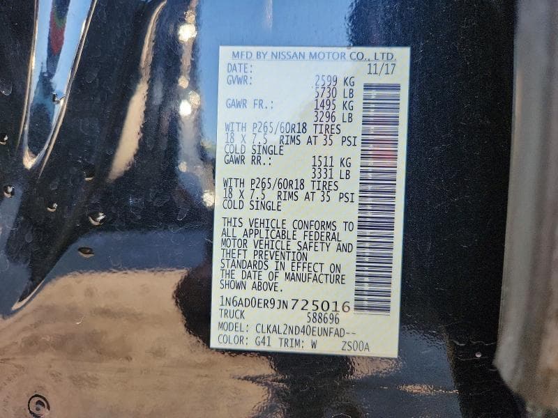 2018 NISSAN FRONTIER SV 12