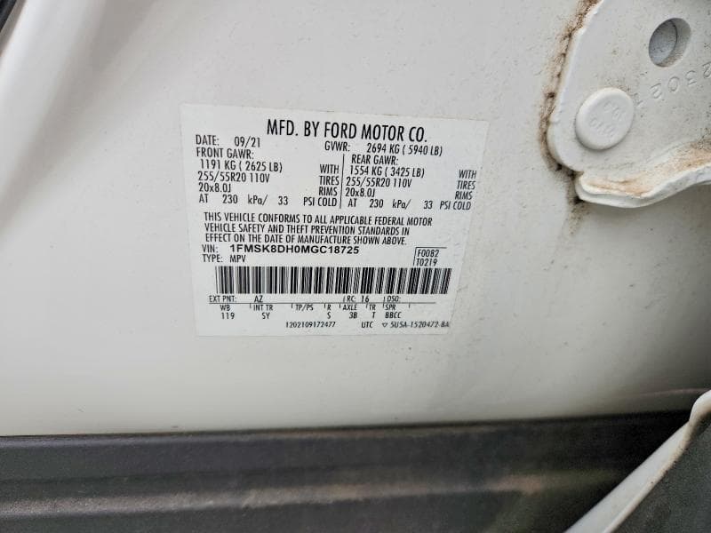 2021 FORD EXPLORER XLT 14