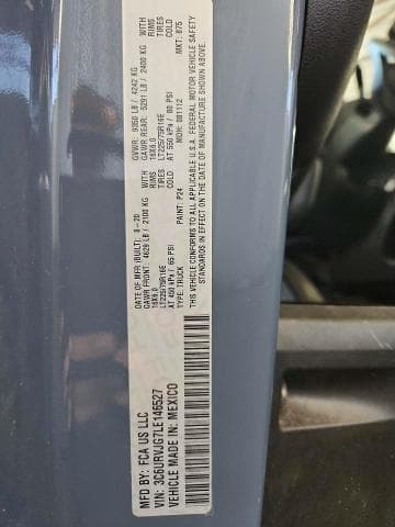 2020 RAM PROMASTER 3500 3500 HIGH 13
