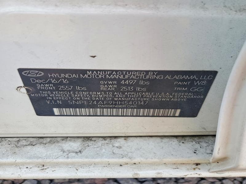 2017 HYUNDAI SONATA SE 12