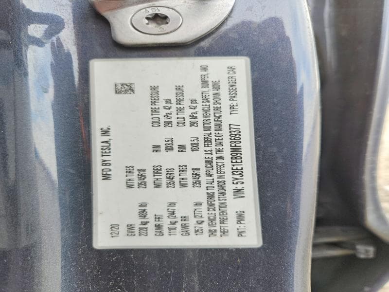 2021 TESLA MODEL 3 12