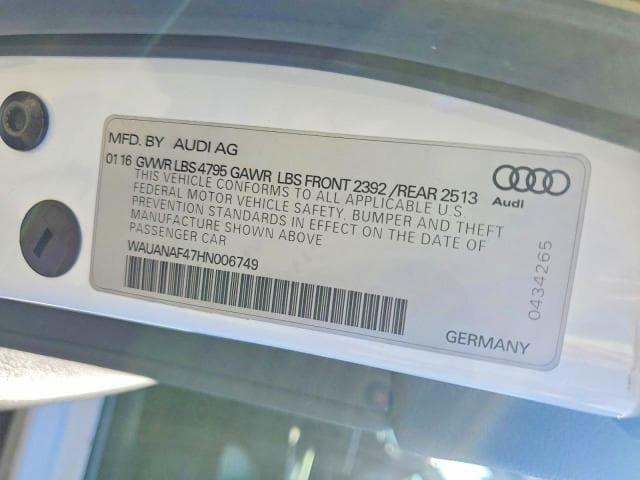 2017 AUDI A4 PREMIUM 12