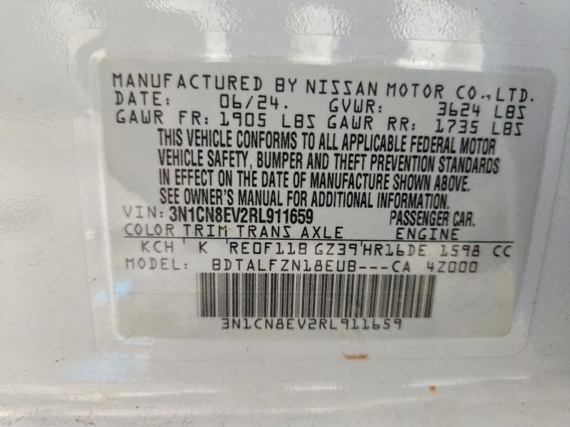 2024 NISSAN VERSA SV 12