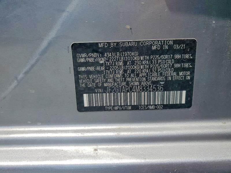 2021 SUBARU CROSSTREK PREMIUM 13