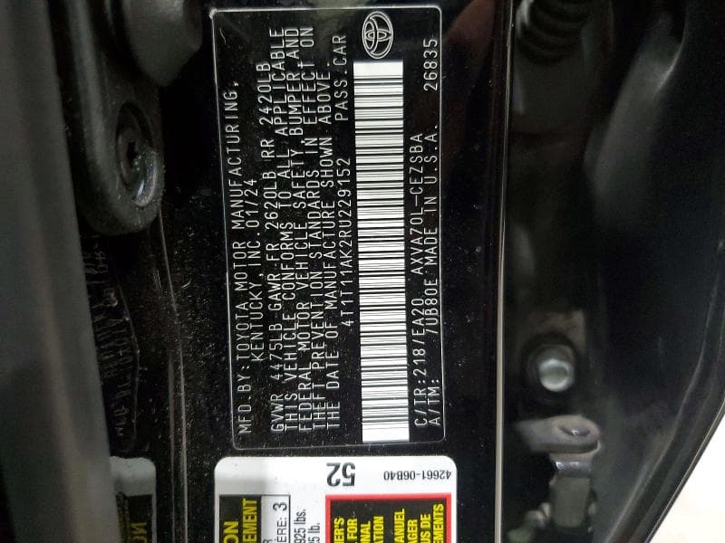 2024 TOYOTA CAMRY SE 12