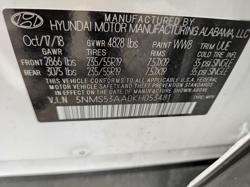 2019 HYUNDAI SANTA FE ULTIMATE 2.0T 13