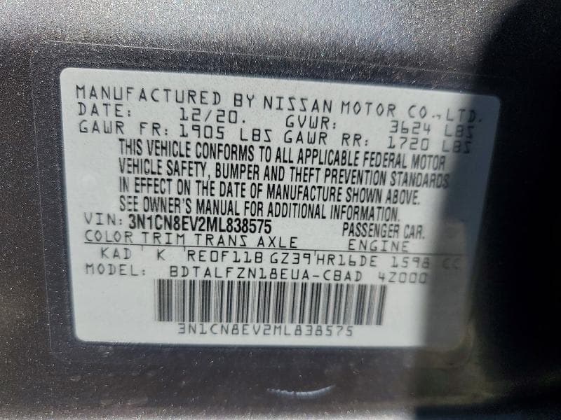 2021 NISSAN VERSA SV 13