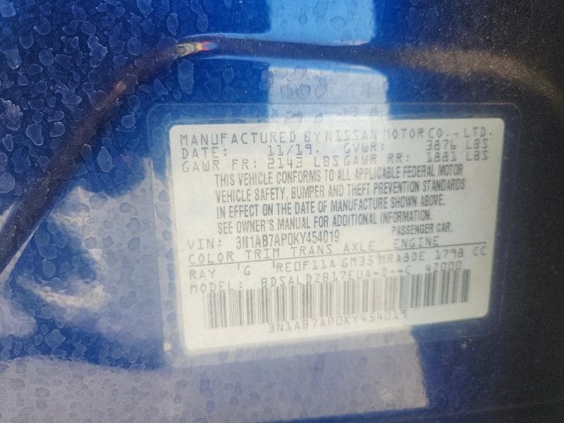 2019 NISSAN SENTRA SV 13