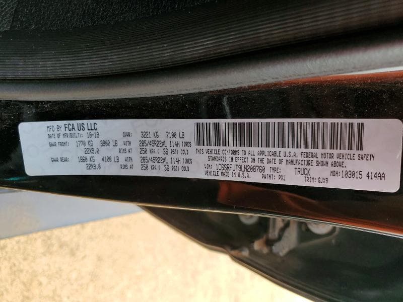 2020 RAM 1500 LARAMIE 12