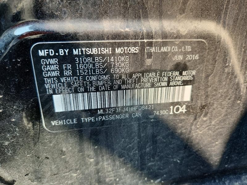 2017 MITSUBISHI MIRAGE G4 ES 13