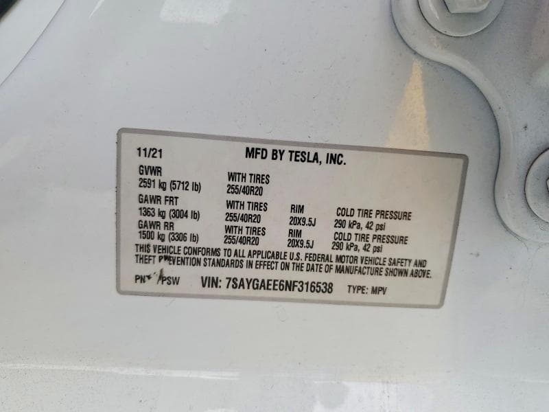 2022 TESLA MODEL Y 12