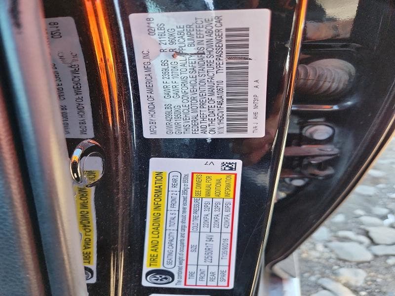 2018 HONDA ACCORD EX 12