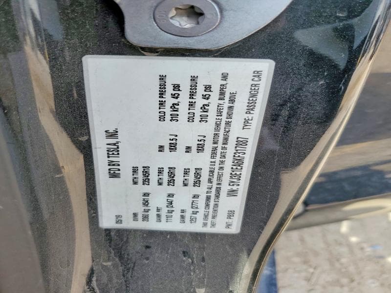 2019 TESLA MODEL 3 12