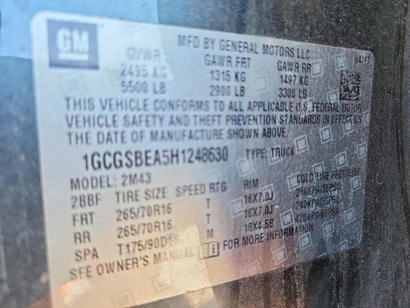 2017 CHEVROLET COLORADO 12