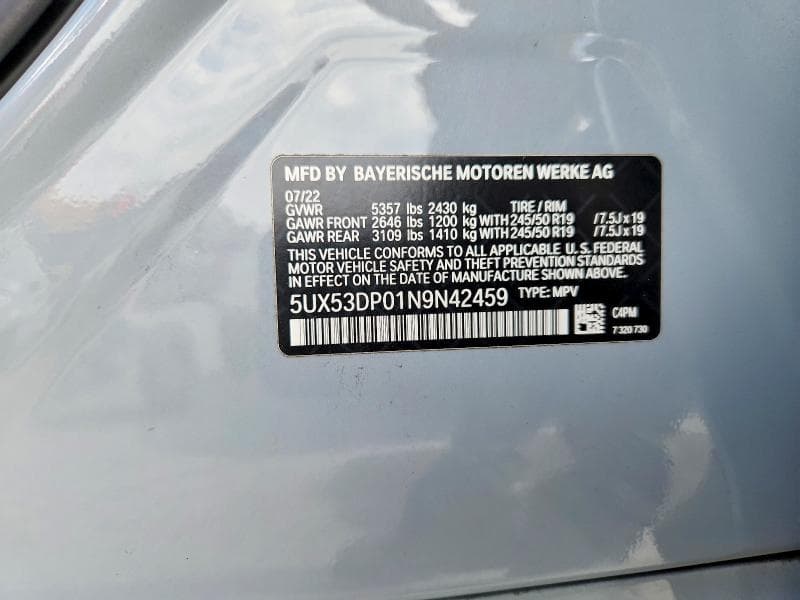 2022 BMW X3 XDRIVE30I 13