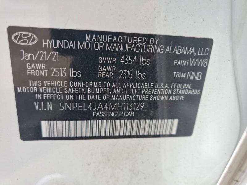 2021 HYUNDAI SONATA SEL 12