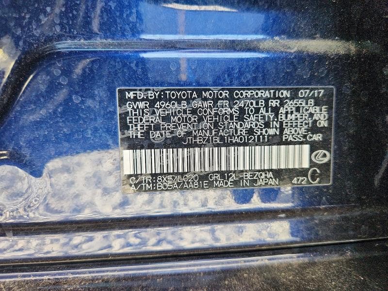 2017 LEXUS GS 350 BASE 12