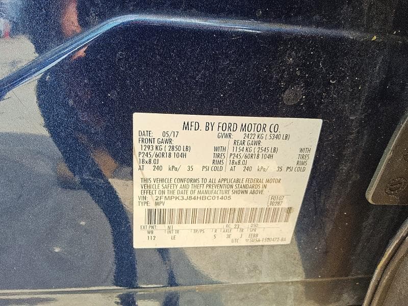 2017 FORD EDGE SEL 7