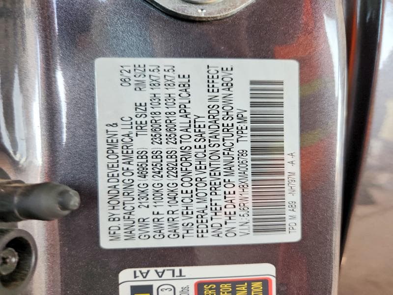2021 HONDA CR-V EXL 14