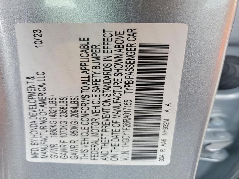 2024 HONDA ACCORD LX 12