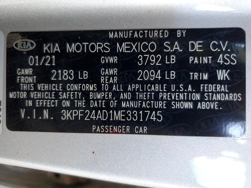 2021 KIA FORTE LXS 13