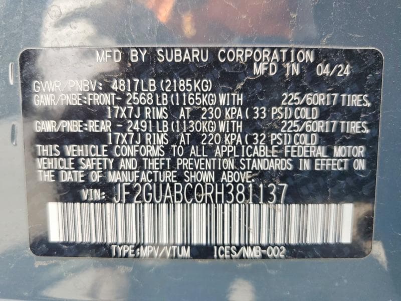 2024 SUBARU CROSSTREK 13