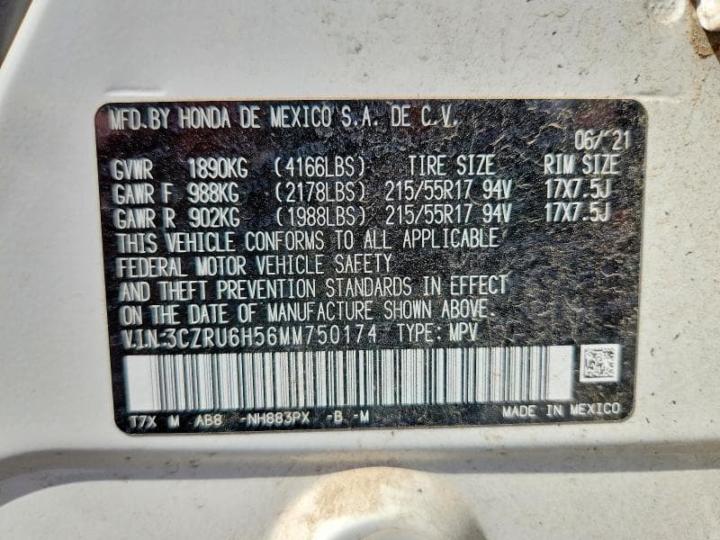 2021 HONDA HR-V EX 13
