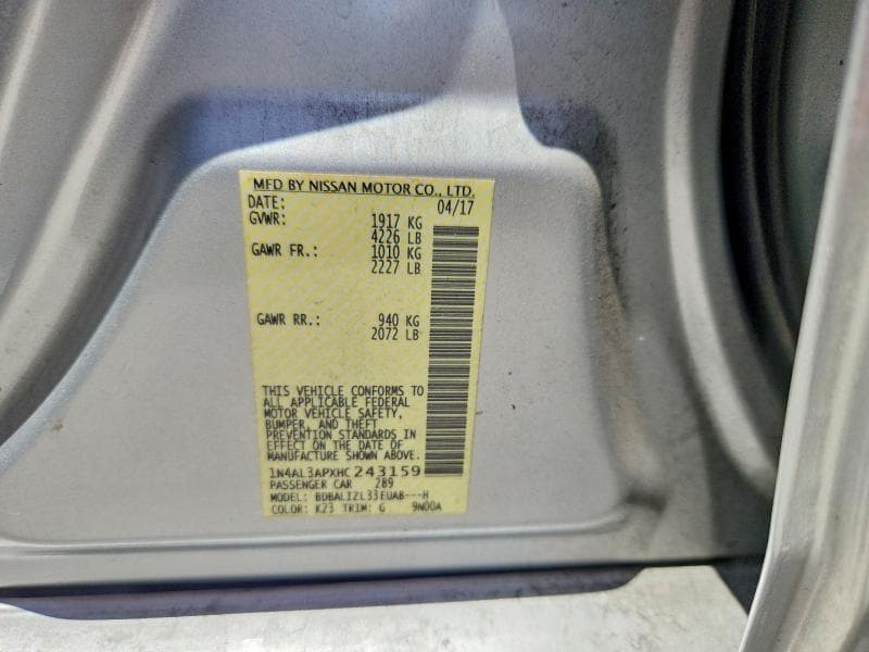 2017 NISSAN ALTIMA 2.5 SV 13
