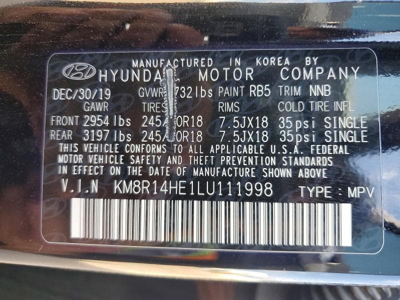 2020 HYUNDAI PALISADE SE 13