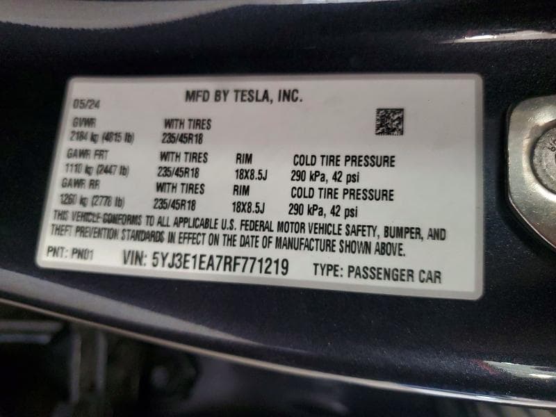 2024 TESLA MODEL 3 12