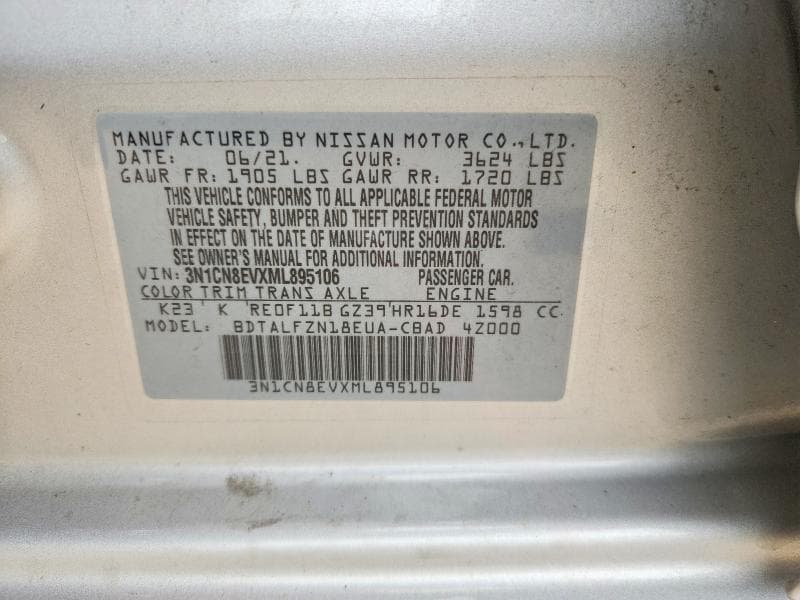 2021 NISSAN VERSA SV 12