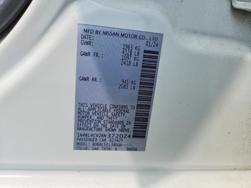 2024 NISSAN ALTIMA SR 13