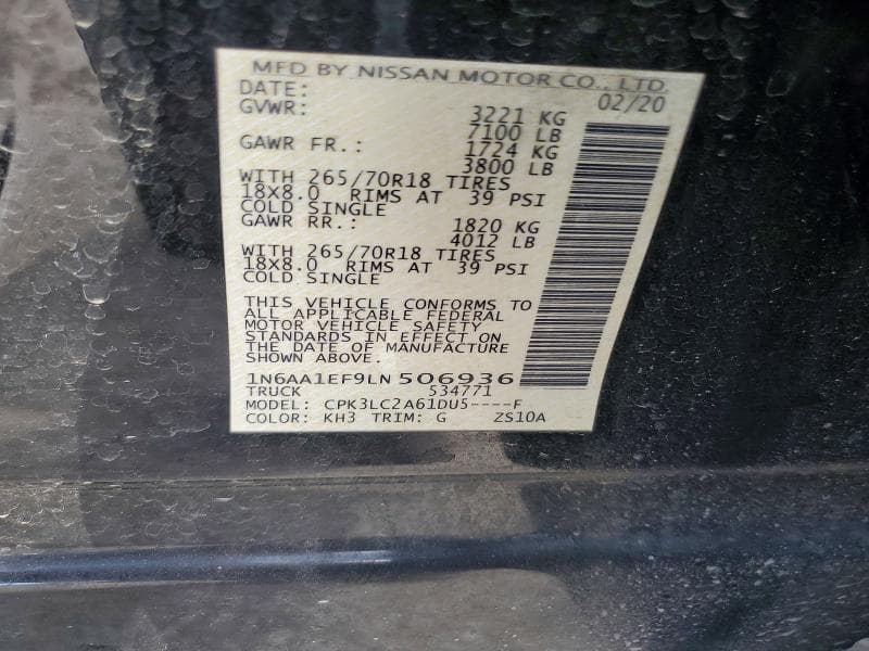 2020 NISSAN TITAN SV 12