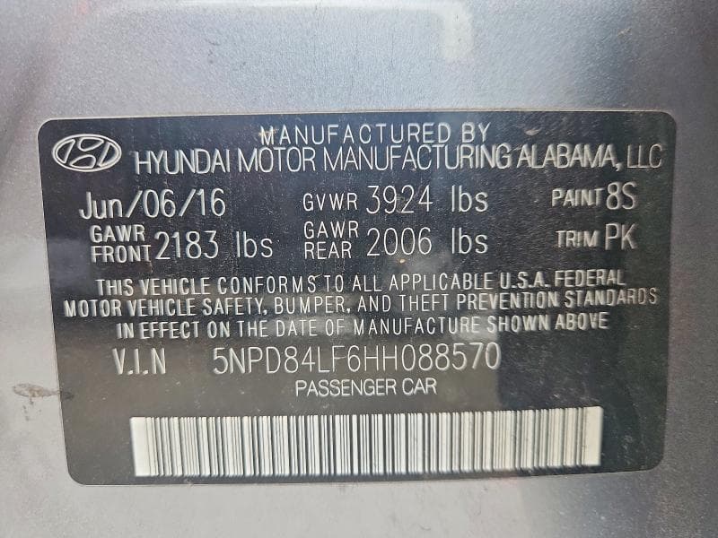 2017 HYUNDAI ELANTRA SE 12