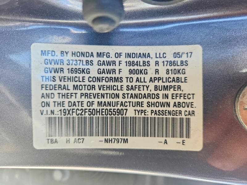 2017 HONDA CIVIC LX 12
