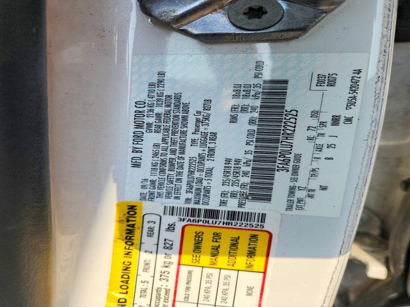 2017 FORD FUSION SE HYBRID 12