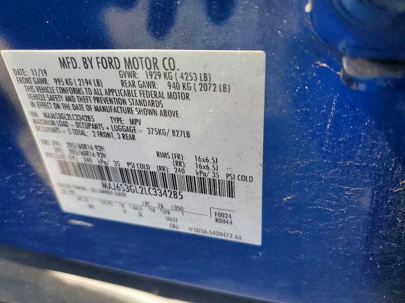 2020 FORD ECOSPORT SE 13