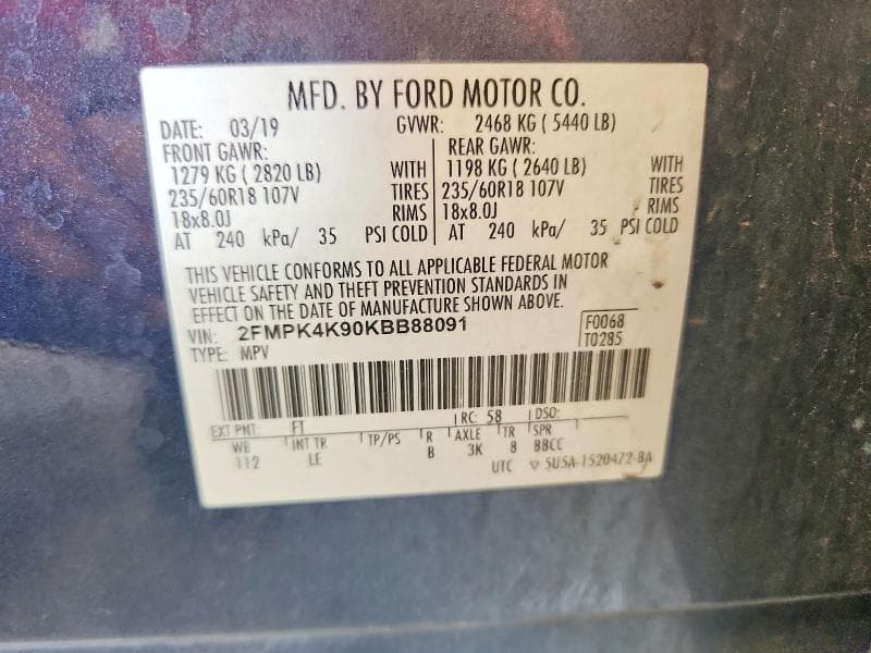2019 FORD EDGE TITANIUM 13