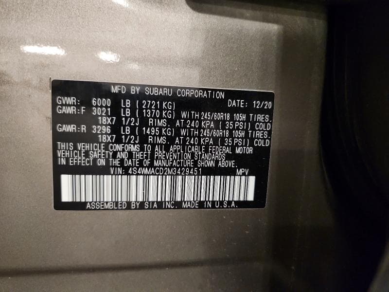 2021 SUBARU ASCENT PREMIUM 13
