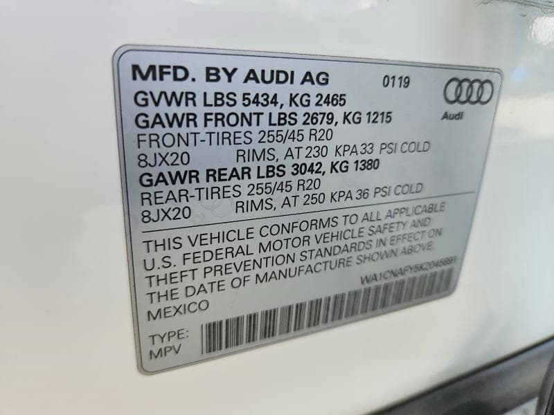 2019 AUDI Q5 PRESTIGE 12