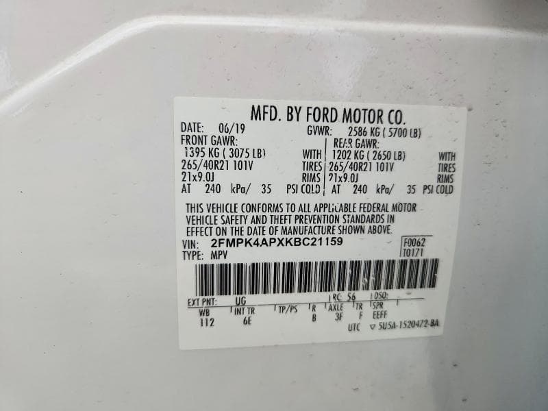 2019 FORD EDGE ST 12