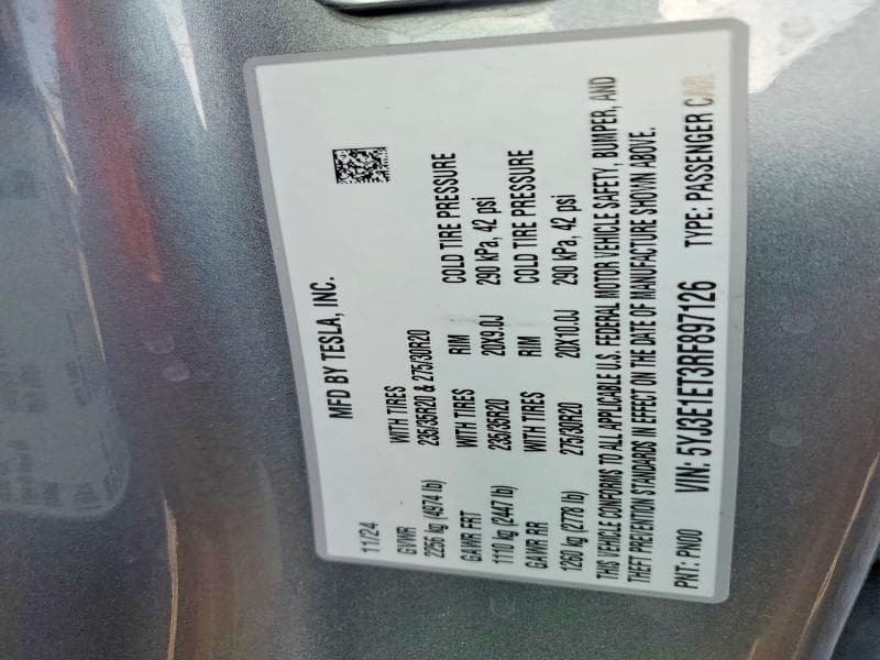 2024 TESLA MODEL 3 12