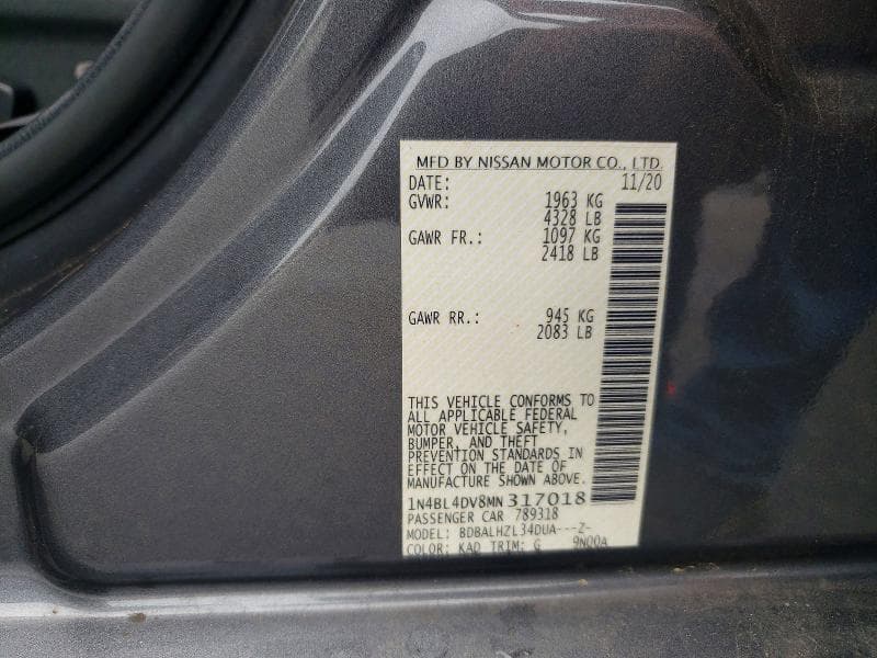 2021 NISSAN ALTIMA SV 12
