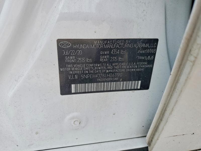 2020 HYUNDAI SONATA LIMITED 12