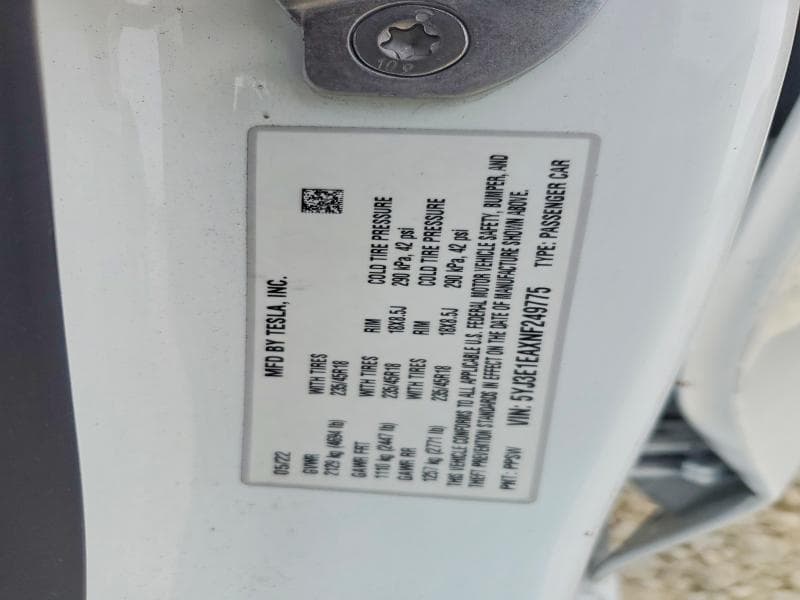 2022 TESLA MODEL 3 12