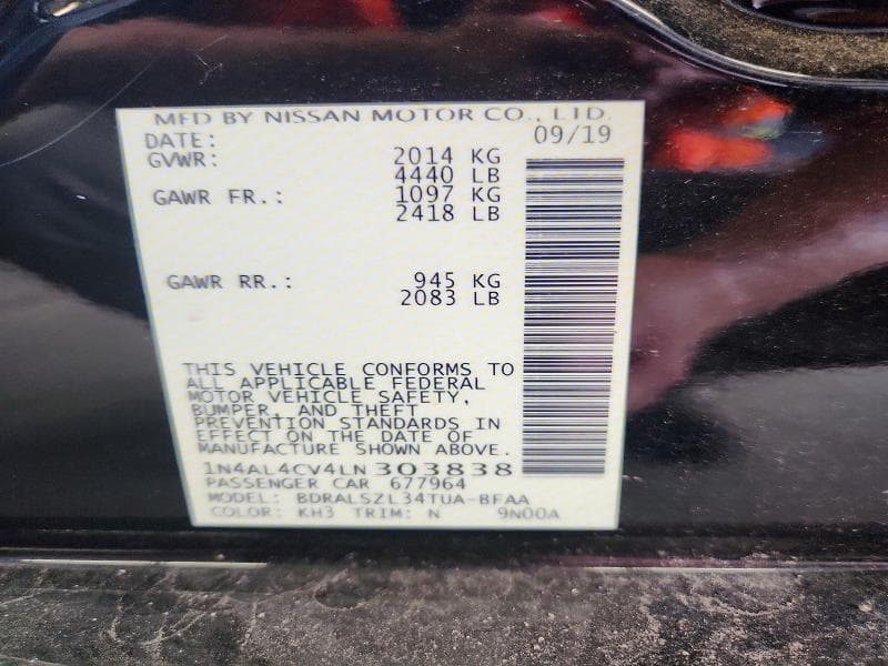 2020 NISSAN ALTIMA SR 12