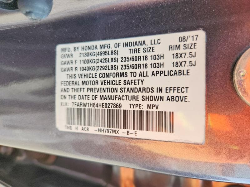 2017 HONDA CR-V EXL 13