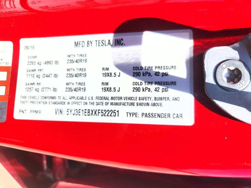 2019 TESLA MODEL 3 12