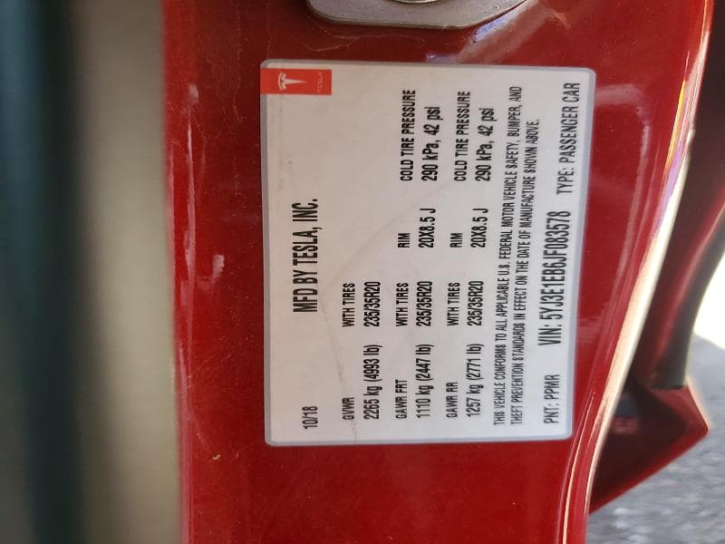 2018 TESLA MODEL 3 12